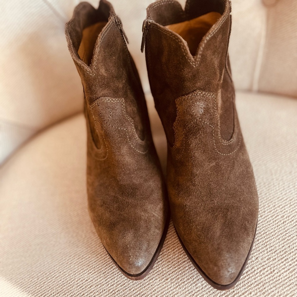 Frye Brown Suede Ankle Boots
